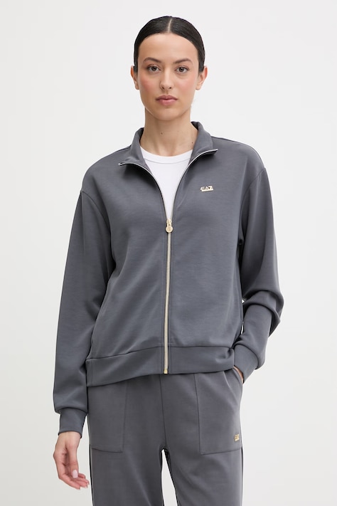 EA7 Emporio Armani bluza damska kolor szary gładka AF12643.7W000191