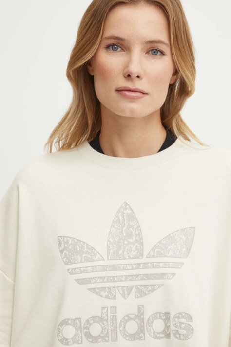 Бавовняна кофта adidas Originals SNAKE CREW — SS25-BLD0CL, бежевий — фото 5