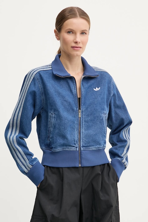 Bunda adidas Originals DENIM TT dámská, modrá barva, přechodná, JD2570
