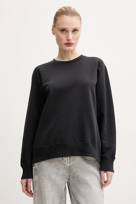 MM6 Maison Margiela hanorac de bumbac femei, culoarea negru, neted, S52GU0240.M25012