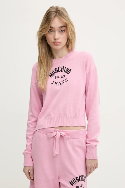 Moschino Jeans maglione in cotone colore rosa  0907 3201