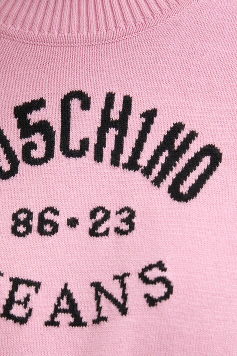 Бавовняний светр Moschino Jeans — SS25-BLD0DR, рожевий — фото 5