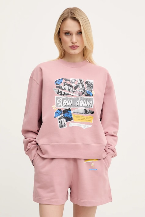 Moschino Jeans bluza bawełniana damska kolor różowy z nadrukiem 1706 3228