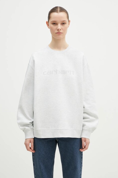 Carhartt WIP bluza Rivet Script Sweat femei, culoarea gri, melanj, I034420.1DQXX