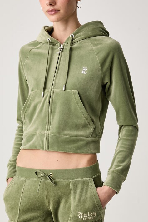 Juicy Couture кофта на застібці з капюшоном жіноча велюрова MADISON HOODIE — фото 4