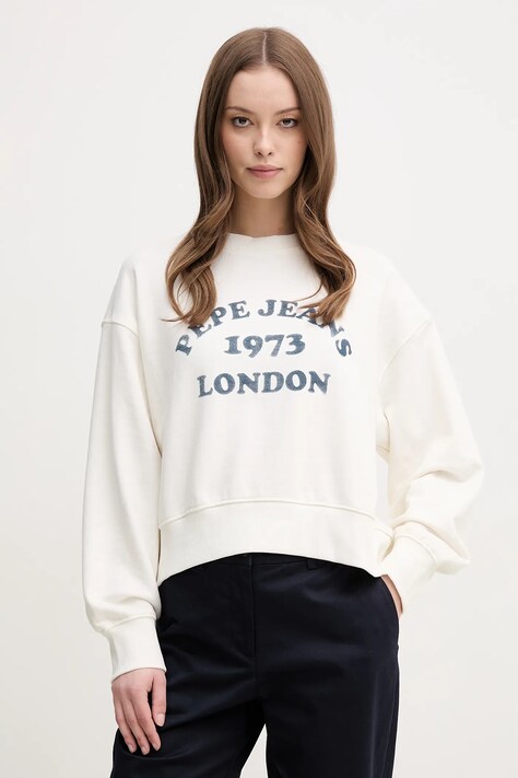 Mikina Pepe Jeans VENUS dámská, bílá barva, s potiskem, PL581487