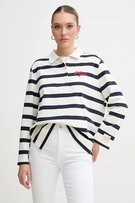 Pepe Jeans hanorac de bumbac RHONDA femei, culoarea alb, modelator, PL581491