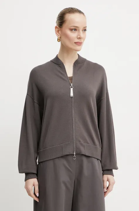 Πλεκτή ζακέτα Max Mara Leisure χρώμα: καφέ, 2516311017600