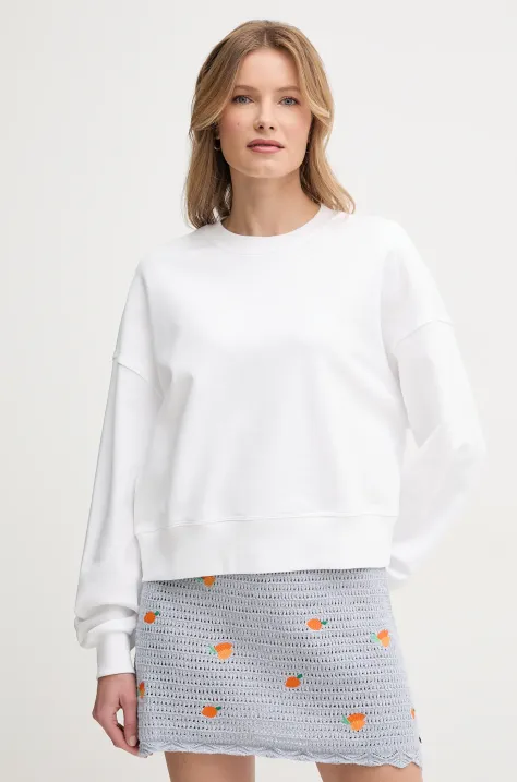 United Colors of Benetton bluza bawełniana damska kolor biały z nadrukiem 3UNID109A