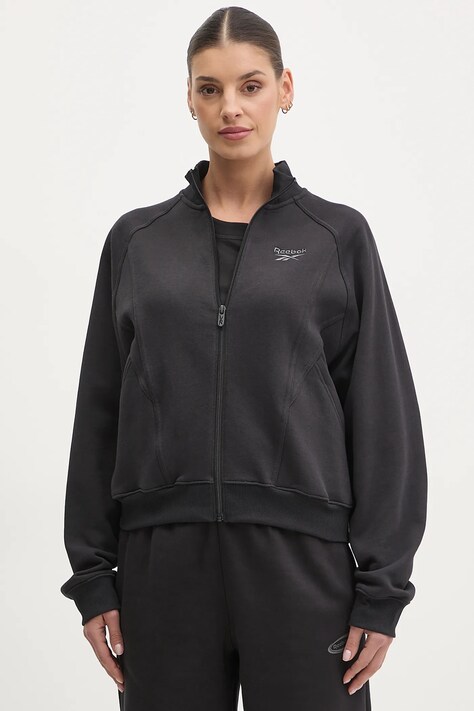 Reebok Classic hanorac de bumbac femei, culoarea negru, neted, 100214104