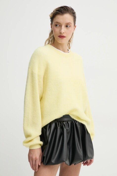 American Vintage maglione in lana donna colore giallo NEN18CE25