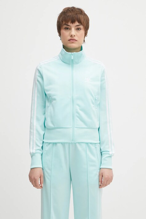 Mikina adidas Originals Firebird dámska, tyrkysová farba, s nášivkou, JC8266