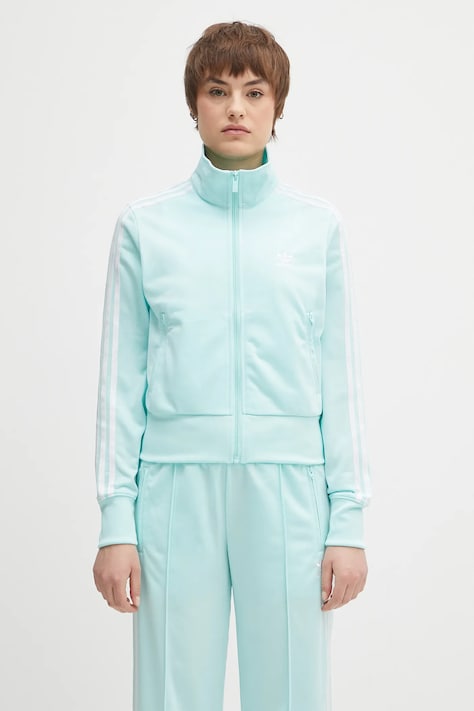 Mikina adidas Originals Firebird dámská, tyrkysová barva, s aplikací, JC8266
