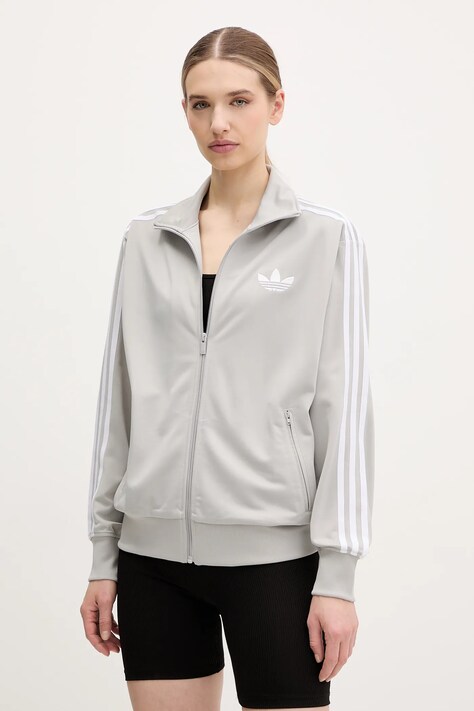 adidas Originals bluză Firebird femei, culoarea gri, cu imprimeu, JC8254