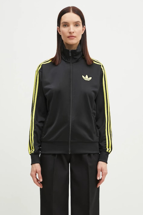 Mikina adidas Originals Firebird dámská, černá barva, s aplikací, JP2296