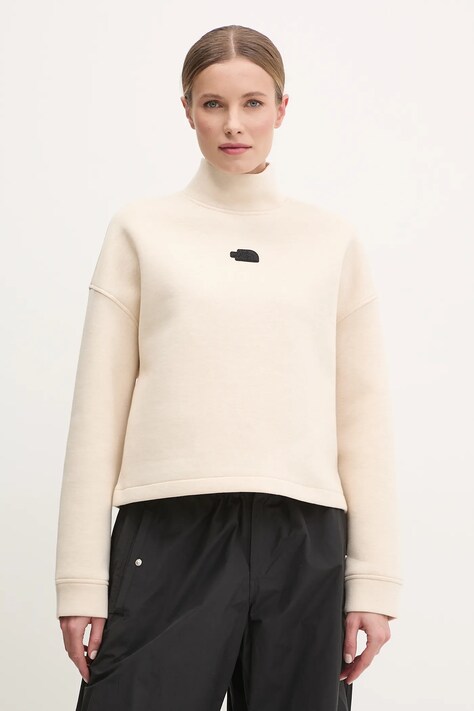 The North Face bluza Relaxed femei, culoarea bej, melanj, NF0A89C1QMO1