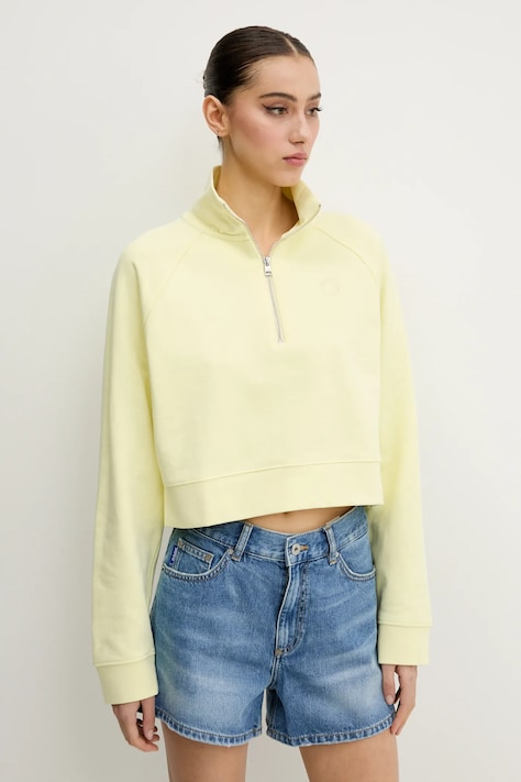 Hugo Blue bluza bawełniana damska kolor żółty gładka 50537102