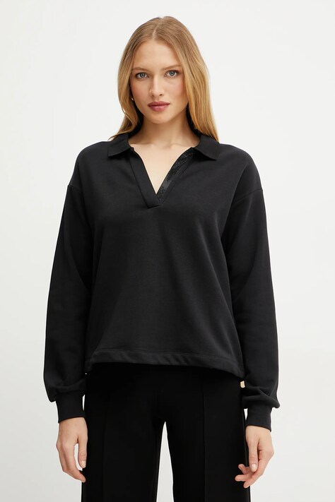 Liu Jo bluză femei, culoarea negru, cu imprimeu, TA5047 FS000