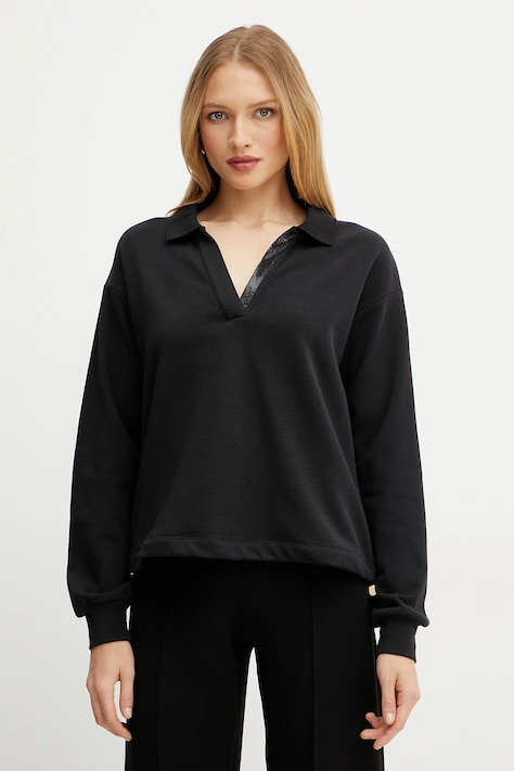 Liu Jo felpa donna colore nero con applicazione TA5047 FS000