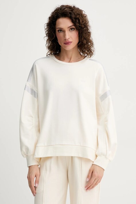 Mikina Liu Jo dámská, béžová barva, s aplikací, TA5048 FS000