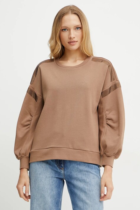 Кофта Liu Jo женская цвет коричневый с аппликацией TA5048 FS000