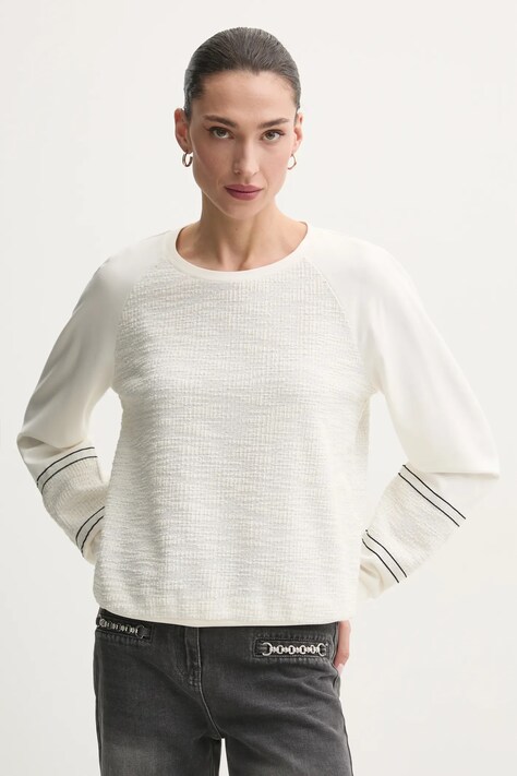 Liu Jo bluza femei, culoarea bej, cu imprimeu, TA5291 J4894