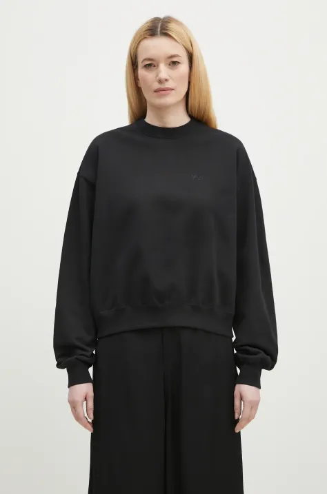 Y-3 bluza bawełniana French Terry Crew Sweat damska kolor czarny gładka JX7375