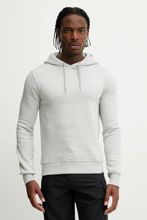 Didriksons bluza VEN kolor szary z kapturem gładka 504129