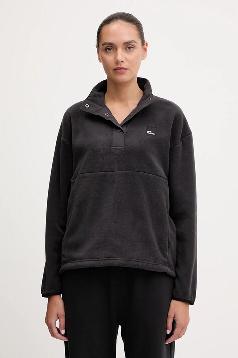 Fleecová mikina Jack Wolfskin Sumetro dámská, béžová barva, hladká, A64110
