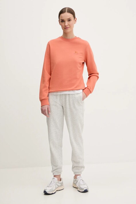 Bavlněná mikina Napapijri B-Nina dámská, oranžová barva, hladká, NP0A4H85A691