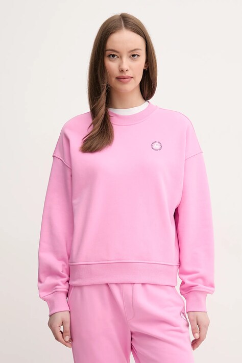 Mikina United Colors of Benetton dámská, růžová barva, s potiskem, 31NB3M07K