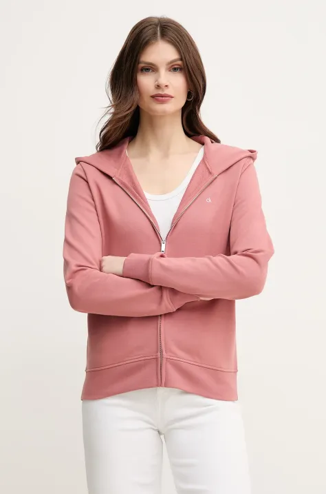 Calvin Klein felpa in cotone donna colore arancione con cappuccio K20K208426