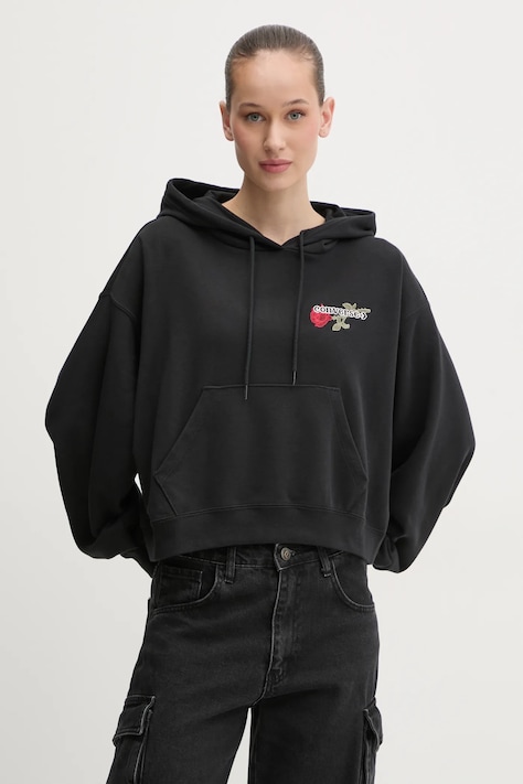 Кофта Converse женская цвет чёрный с капюшоном с аппликацией 10028309-A02