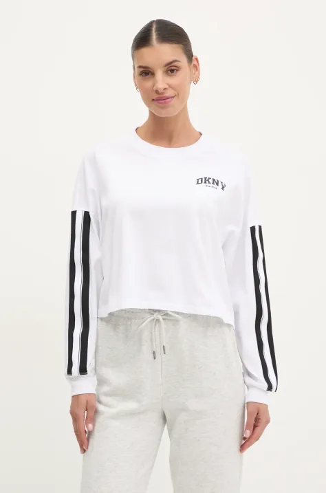 Dkny longsleeve din bumbac culoarea alb, DP5T1226