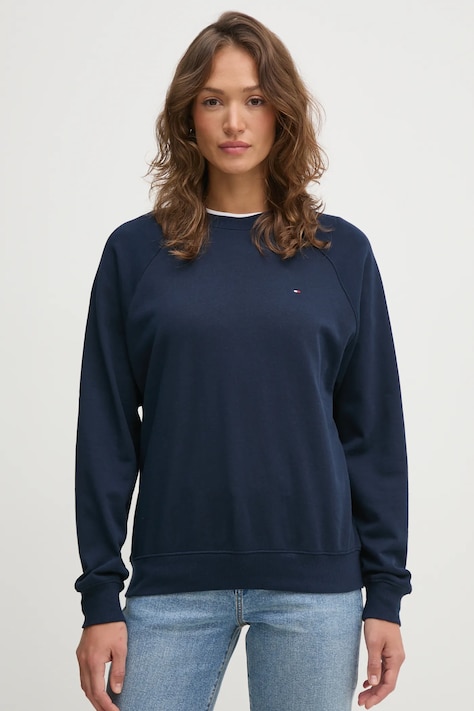 Mikina Tommy Hilfiger dámská, tmavomodrá barva, hladká, UW0UW05771