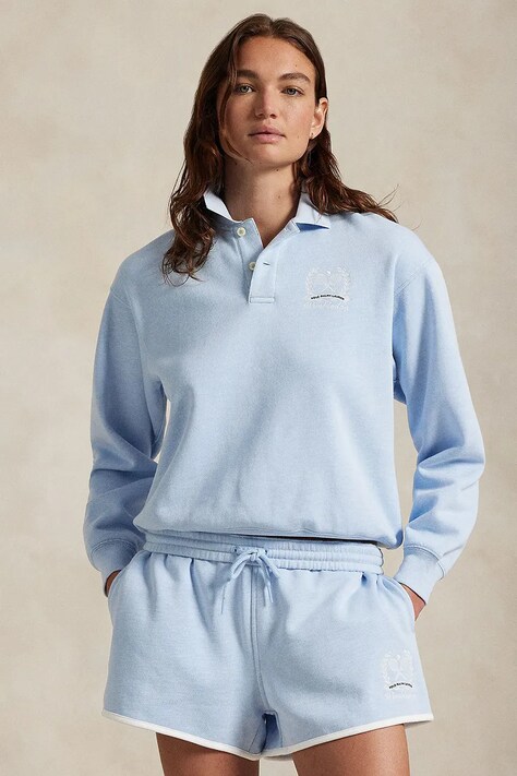 Mikina Polo Ralph Lauren Wimbledon Collection dámská, modrá barva, hladká, 211970423