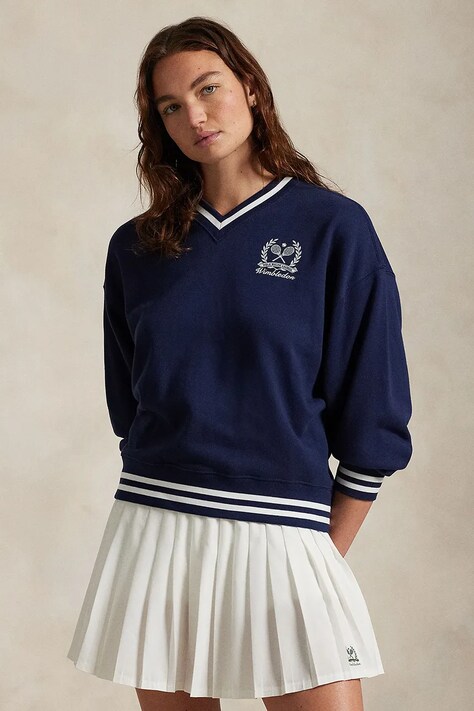 Mikina Polo Ralph Lauren dámská, tmavomodrá barva, hladká, 211970426