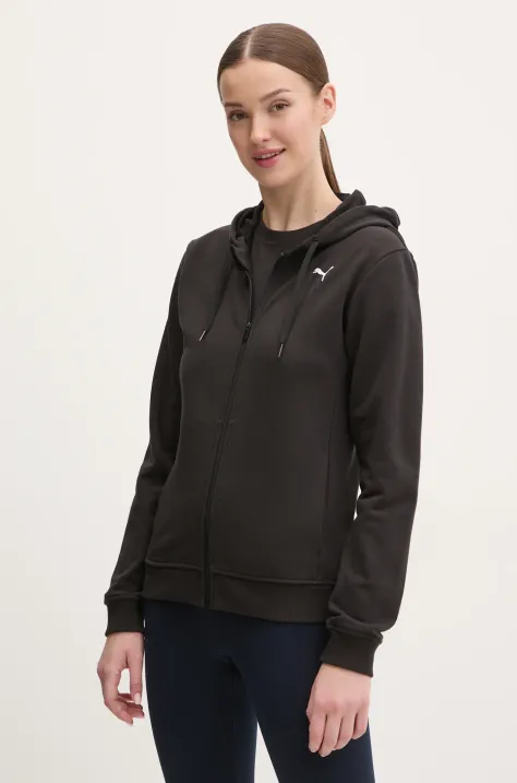 Puma bluza treningowa Tad Essential kolor czarny z kapturem gładka 525896