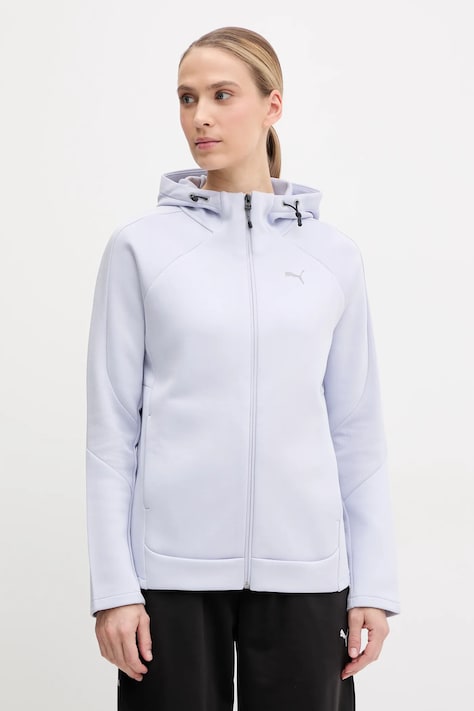 Puma bluza damska kolor niebieski z kapturem gładka 685050