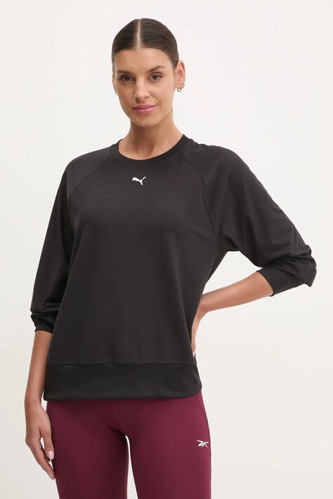 Puma hanorac de antrenament Cloudspun culoarea negru, neted, 526688