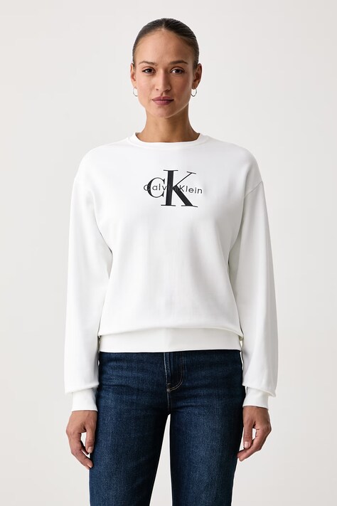 Calvin Klein Jeans Bluza damska z bawełną biała LV047B234G