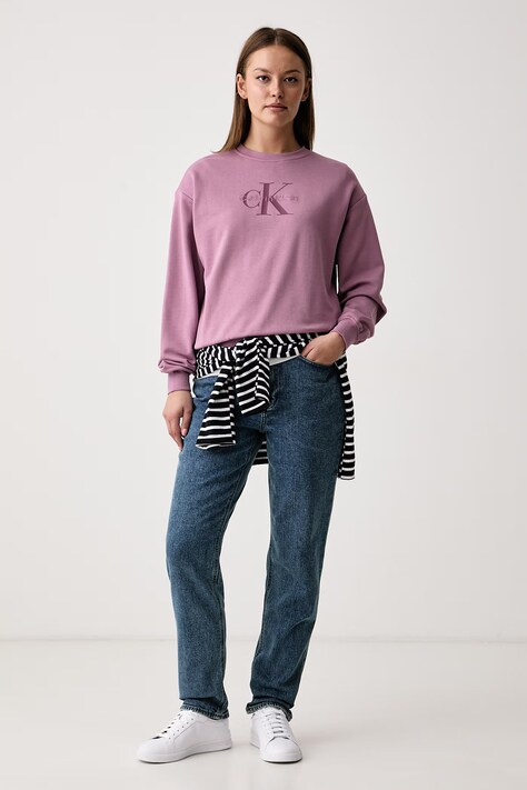 Calvin Klein Jeans Mikina dámska s bavlnou ružová LV047B234G
