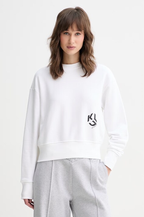 Karl Lagerfeld Jeans mikina dámska s bavlnou biela A2W20052