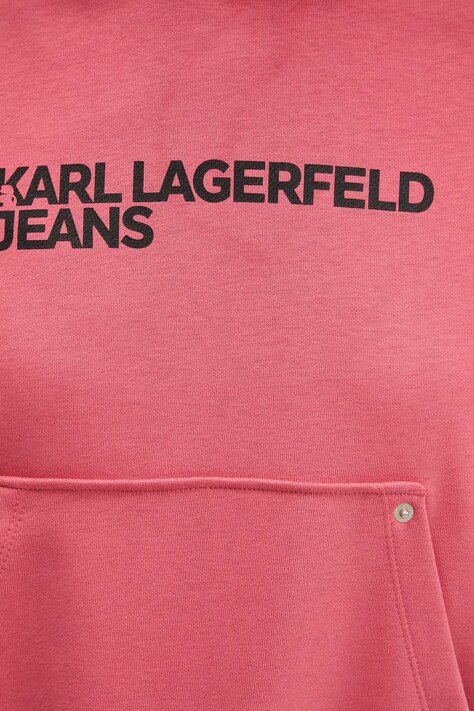 Karl Lagerfeld Jeans кофта з капюшоном жіноча з бавовною — SS25-BLD0PS, помаранчевий — фото 5