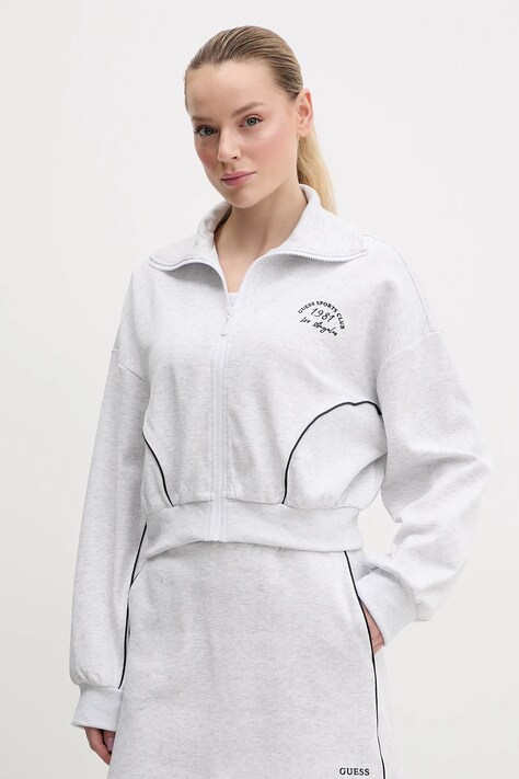 Guess bluză NIGELLA femei, culoarea gri, cu imprimeu, V5GQ04 KCS01