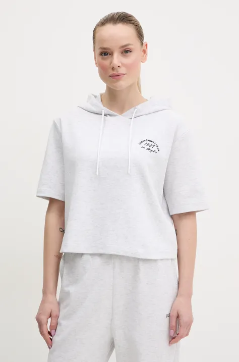 Guess bluza NIGELLA damska kolor szary z kapturem melanżowa V5GQ05 KCS01