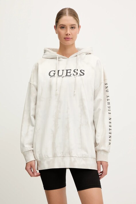 Guess felső szürke, mintás, kapucnis, V5GQ16 KCRQ0