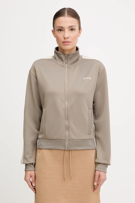 Guess bluza YARROW damska kolor zielony z aplikacją V5GQ18 KCRU2