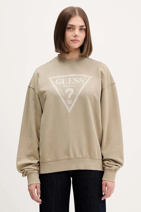 Bavlněná mikina Guess Originals dámská, černá barva, s potiskem, M5GQ35 K68I4