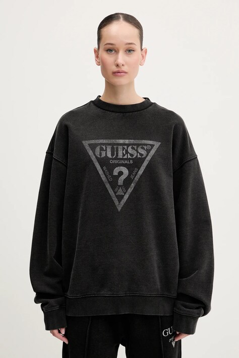 Бавовняна кофта Guess Originals жіноча колір чорний з принтом M5GQ35 K68I4